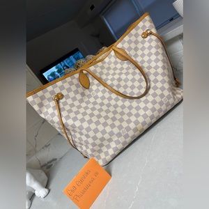 LOUIS VUITTON NEVER FULL GM DAMIER AZUR